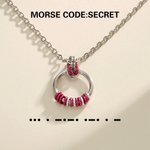 Personalizado Código Morse Mensaje Oculto Anodizado Círculo Collar Collares Joyería Collar sumiso Cumpleaños Aniversario Regalo para las mujeres