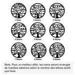 Collier en Argent Personnalisé avec 1-9 Prénoms Évidés sur Arbre de Famille Cadeau Fête des Mère Anniversaire Thanksgiving pour Maman Grand-Mère