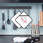 Set di 2 presine termoisolanti personalizzate con icone e testo Regalo di Natale e compleanno per chef e amanti della cucina