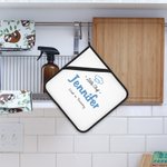 Set di 2 presine termoisolanti personalizzate con icone e testo Regalo di Natale e compleanno per chef e amanti della cucina