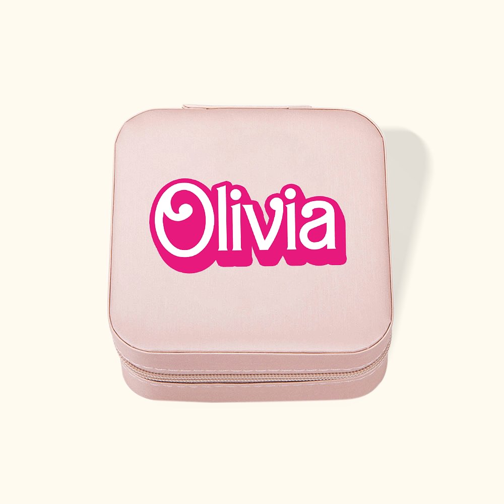 Boîte à Bijoux Personnalisée avec Nom ou Initiale Cadeau de Voyage Fête des Mères Anniversaire pour Femme Fille Amie Demoiselle d'Honneur