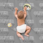 Personalized Multi-Colour Kid Baby Flannel Sherpa Dot Blanket with Name Christmas Gift Baby Shower Gift for Kid Family