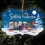 Personalised Sisters Forever Irregular Shape Ceramic Ornament Christmas Birthday Gifts for Friends