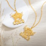 Personalisierte Highland Cow Halskette schottische Kuh Schmuck mit Namen Geburtstag Weihnachten Geschenk für Frauen Mädchen