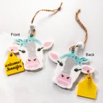 Personalisierte Kuh Aromatherapie hängenden Ornament Auto Rückspiegel Weihnachtsbaum Dekoration Weihnachten Housewarming Geschenk für Kuh-Liebhaber