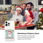 Gepersonaliseerde Retro Jolly Vibes Kerstman telefoon geval voor iPhone met naam Kerst verjaardagscadeau voor familie vriend