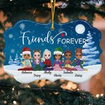 Personalizzato Amici per sempre Forma irregolare Ornamento in ceramica Regali di Natale e di compleanno per gli amici