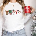 T-shirt et Sweatshirt de Famille Personnalisés avec Noms Vêtements Assortis Cadeau de Noël pour Maman Papa Enfants