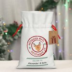 Personlig renpost julklappspåse dubbelsidig dragsko tomtesäck med mini-etikett Party Holiday Supplies Present till familj barn