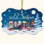 Gepersonaliseerde Soul Sisters Onregelmatige Vorm Keramisch Ornament Kerst Verjaardag Gifts voor Vrienden