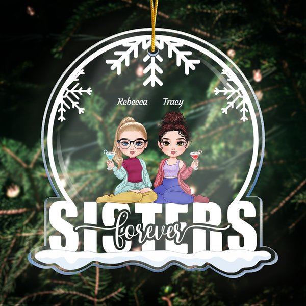 Gepersonaliseerd sneeuwvlok zusjes Acryl Ornament Home Decor Kerstcadeaus voor Besties Vrouwen