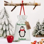 Personalisierte Weihnachten Drawstring Geschenk Tasche Doppelseitige Cartoon Santa Sack mit Etikett Party Gunst Urlaub wickeln Weihnachtsgeschenk für 