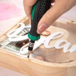 Gepersonaliseerde Houten Brief Spaarvarken Grote Geld Spaarvarken met Transparant Venster en Naam Kamer Decoratie Kerst Verjaardag Educatief Cadeau voor Kind