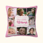 Personalized Multicolour 8 Kid Photos Collage Throw Pillow Cover with Text Home Decor Housewarming Birthday Gift for Family