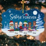 Personalised Sisters Forever Irregular Shape Ceramic Ornament Christmas Birthday Gifts for Friends