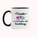 Tazza in ceramica personalizzata Friends Are Tied Together With Heartstrings con 2-6 nomi Migliore amicizia Regalo di compleanno di Natale per sorelle