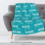 Personalized Multi-Colour Kid Baby Flannel Sherpa Dot Blanket with Name Christmas Gift Baby Shower Gift for Kid Family