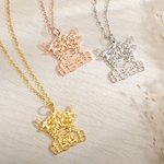 Personalisierte Highland Cow Halskette schottische Kuh Schmuck mit Namen Geburtstag Weihnachten Geschenk für Frauen Mädchen