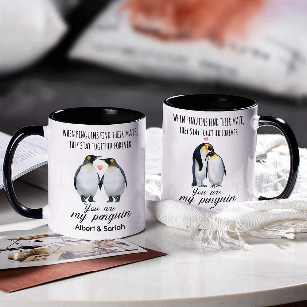 Tasse en céramique multicolore personnalisée avec noms Anniversaire Cadeau de Saint-Valentin pour couple