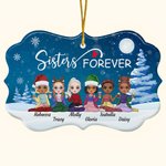 Personalised Sisters Forever Irregular Shape Ceramic Ornament Christmas Birthday Gifts for Friends
