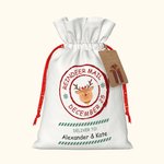 Personlig renpost julklappspåse dubbelsidig dragsko tomtesäck med mini-etikett Party Holiday Supplies Present till familj barn