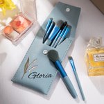 Gepersonaliseerde Waterverf Geboortebloem Make-up kwastentasje met 8 stuks make-up kwasten Verjaardag Bruiloft Kerstcadeau voor haar