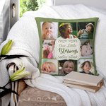Personalized Multicolour 8 Kid Photos Collage Throw Pillow Cover with Text Home Decor Housewarming Birthday Gift for Family