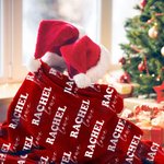 Personalized Multi-Colour Kid Baby Flannel Sherpa Dot Blanket with Name Christmas Gift Baby Shower Gift for Kid Family