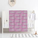 Personalized Multi-Colour Kid Baby Flannel Sherpa Dot Blanket with Name Christmas Gift Baby Shower Gift for Kid Family