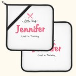 Set di 2 presine termoisolanti personalizzate con icone e testo Regalo di Natale e compleanno per chef e amanti della cucina