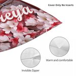 Personalised Cardinal Floral Pattern Throw Pillow Cover 3D Print Effect with Name Christmas Birthday Gift for Bird Lover Family