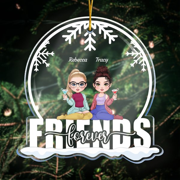 Personalizada de Navidad Copo de Nieve Amigos Acrílico Ornamento Navidad Cumpleaños Regalos para Besties Hermana