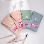 Personalized Retro Dolly Name Makeup Bag with 8 Pcs Makeup Brushes Birthday Christmas Wedding Gift for Her