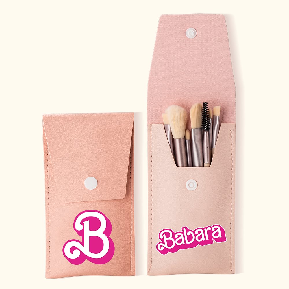 Pochette de Maquillage avec 8 Pinceaux Trousse de Maquillage Personnalisée avec Nom Cadeau d'Anniversaire Noël Mariage pour Elle