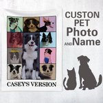 Personalisierte Eras Tour Style 10 Haustier Fotos Collage Decke mit Namen Geburtstag Weihnachtsgeschenk für Hund Welpe Katze