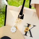 Personalised Leather Daisy Magnetic Hat Clip Mask Clip Bag Decoration Christmas Gift Birthday Gift for Women