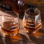 Verres à Whisky Vin Forme de Diamant Verre de Mesure Personnalisé avec Nom Cadeau pour Papa Mari Amateur de Liqueur