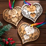 Personalized Angel Wings Memorial Wooden Ornament Tree Hanging Christmas Decor Sympathy Gift for Family Friends