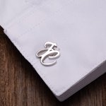Personalised Monogram Initial Letter Name Cufflinks Set of 2 Birthday Wedding Anniversary Gift for Men Dad Groom