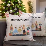 Personalizzato Ballet Girl Mouse Prince Nutcracker Throw Pillow Cover Regalo di Natale Home Decor per amico di famiglia