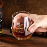 Verres à Whisky Vin Forme de Diamant Verre de Mesure Personnalisé avec Nom Cadeau pour Papa Mari Amateur de Liqueur