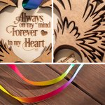 Personalized Angel Wings Memorial Wooden Ornament Tree Hanging Christmas Decor Sympathy Gift for Family Friends