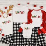 T-shirt et Sweatshirt de Famille Personnalisés avec Noms Vêtements Assortis Cadeau de Noël pour Maman Papa Enfants