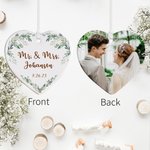 Personalizado Laureles de Amor Colgante de Cerámica en forma de Corazón Adorno de Boda Decoración de Boda Regalo de Navidad para Recién Casados Pareja