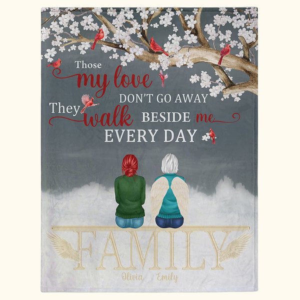 Coperta morbida personalizzata They Walk Beside Me Every Day Regalo commemorativo di Natale per la famiglia