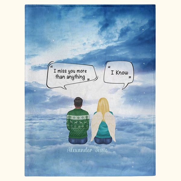 Personalizzato I Miss You More Thanthing Soft Fleece Blanket Natale Memorial Sympathy regalo per la famiglia
