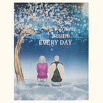 Henkilökohtainen He kävelevät vierelläni joka päivä pehmeä fleece peitto joulu muistoksi lahja perheelle