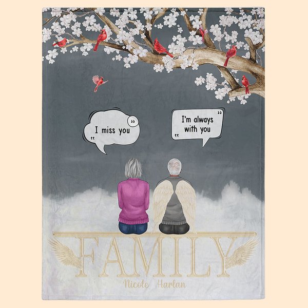 Manta suave personalizada I Miss You I Am Always With You Regalo de Navidad en memoria de la familia