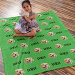 Couverture avec Photo de l'Animal de Compagnie et Nom Personnalisés Anniversaire Noël Cadeau Commémoratif pour Chat Chien Animal de Compagnie