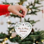 Personalizado Laureles de Amor Colgante de Cerámica en forma de Corazón Adorno de Boda Decoración de Boda Regalo de Navidad para Recién Casados Pareja